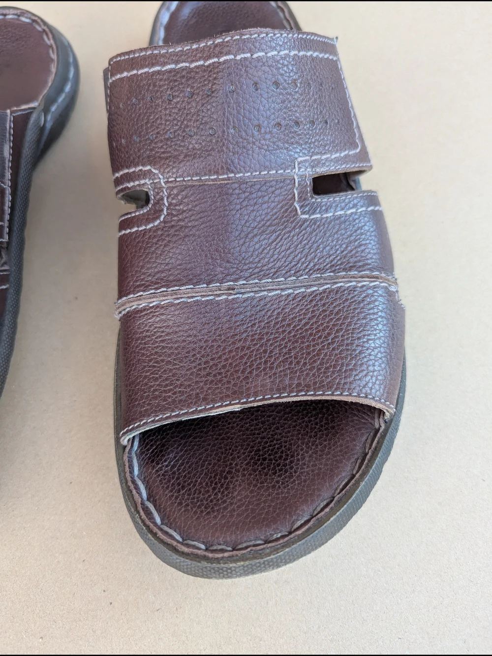 Josef Seibel Logan 21 Men's Leather Slide Sandals Brown EU 45/ US 12 Casual